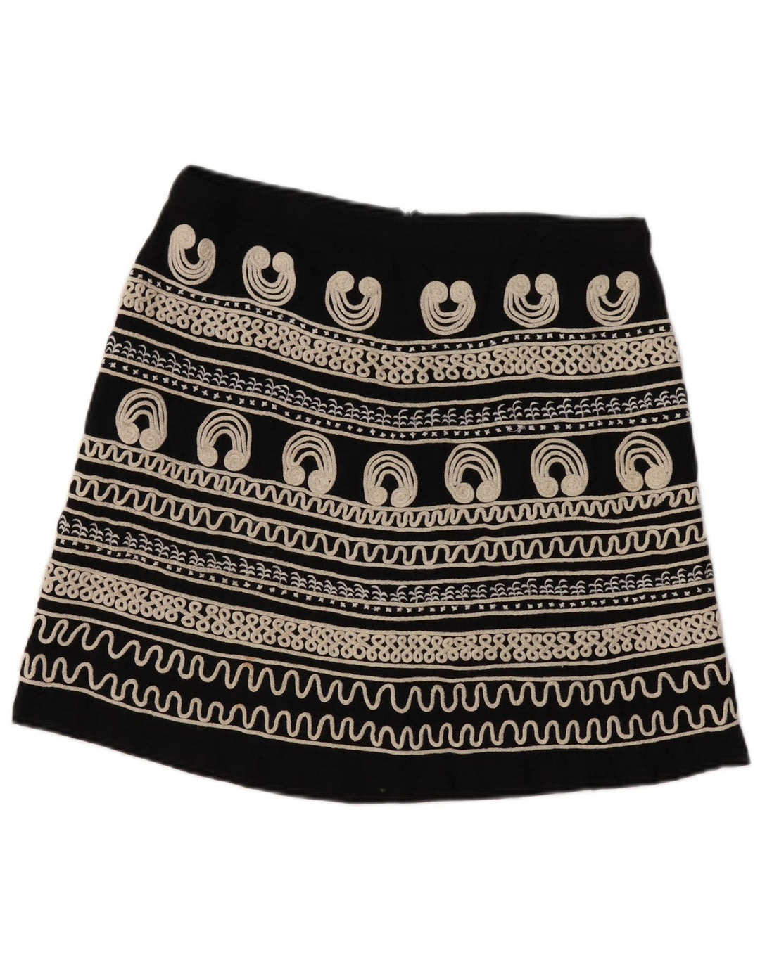 Desigual Womens A-Line Skirt W34 Large Black Paisley