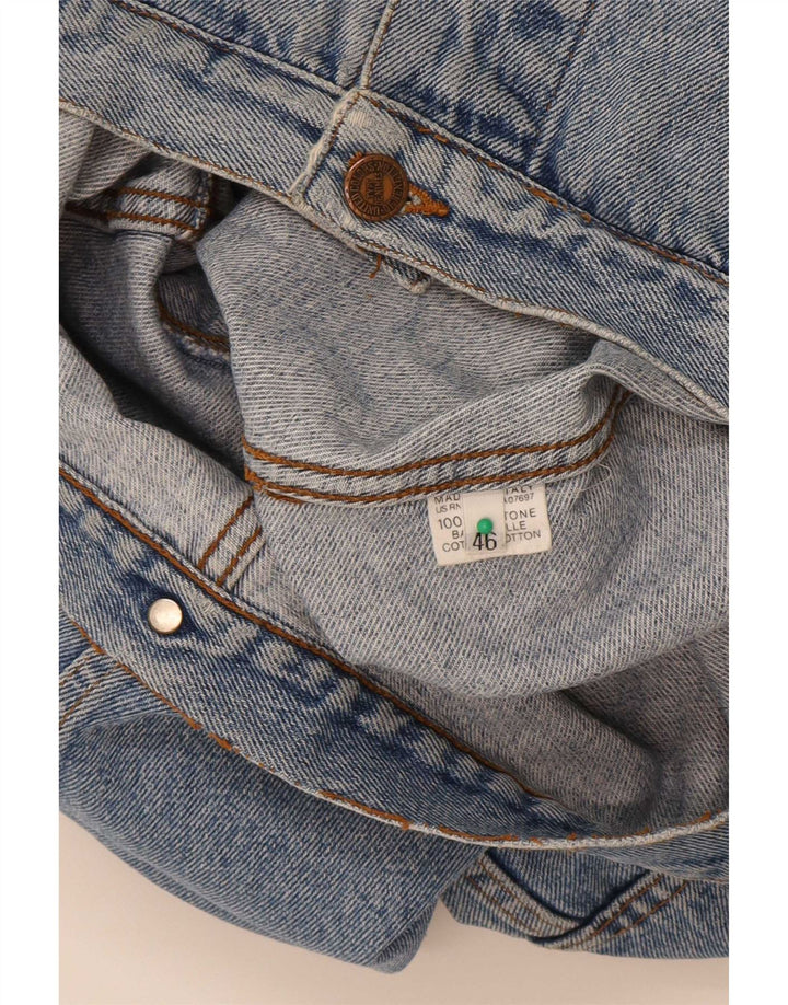 Benetton Mens Denim Jacket IT 46 Small Blue Cotton