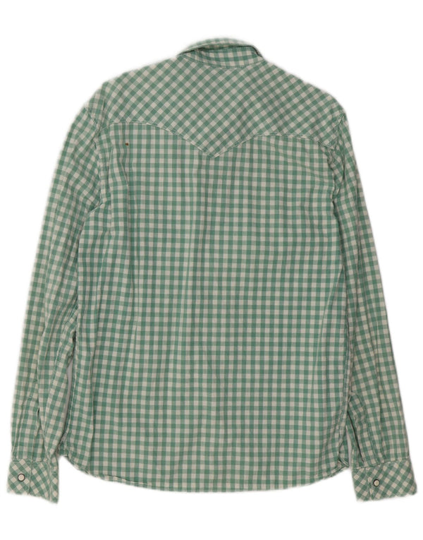Levi's Mens Shirt Medium Green Check Cotton