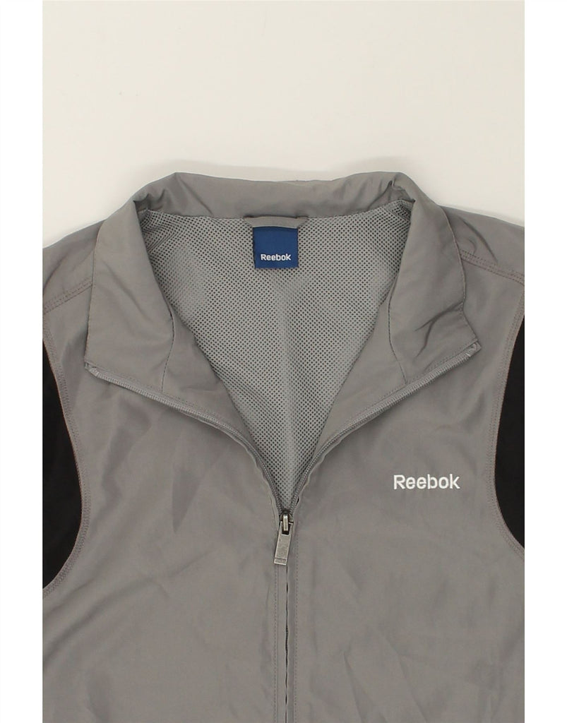 REEBOK Mens Tracksuit Top Jacket Small Grey Colourblock Polyester | Vintage Reebok | Thrift | Second-Hand Reebok | Used Clothing | Messina Hembry 