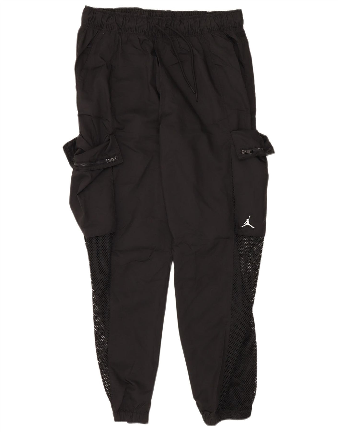 JORDAN Mens Cargo Tracksuit Trousers Joggers Large Black Polyester