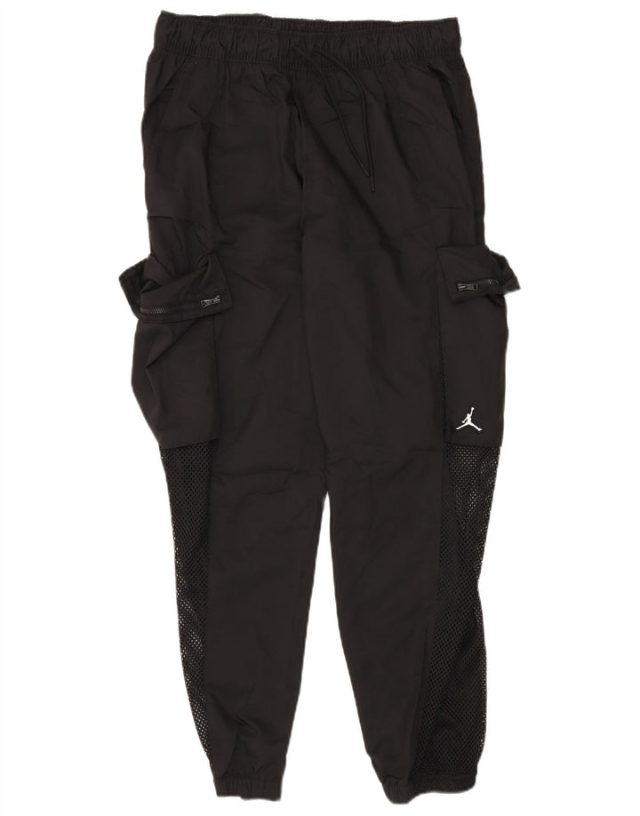 JORDAN Mens Cargo Tracksuit Trousers Joggers Large Black Polyester