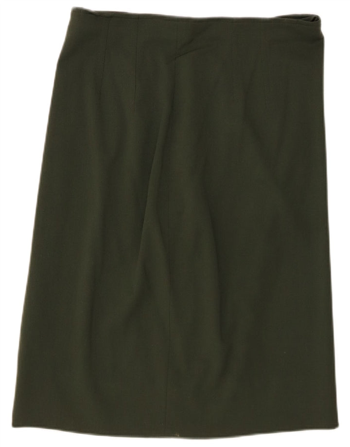 ICEBERG Womens Straight Skirt W30 Medium Khaki Wool