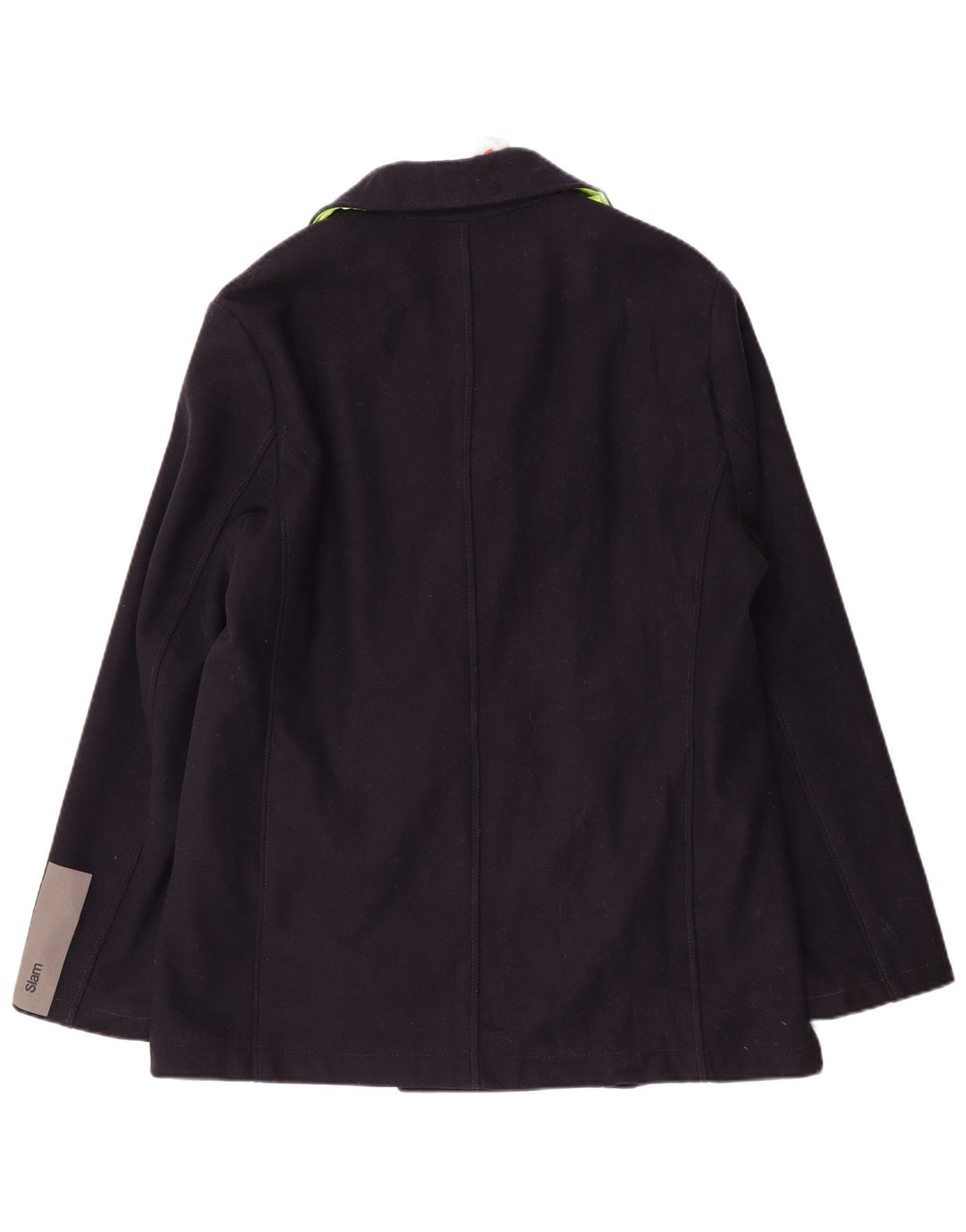 Slam Mens Pea Coat UK 42 XL Navy Blue Wool