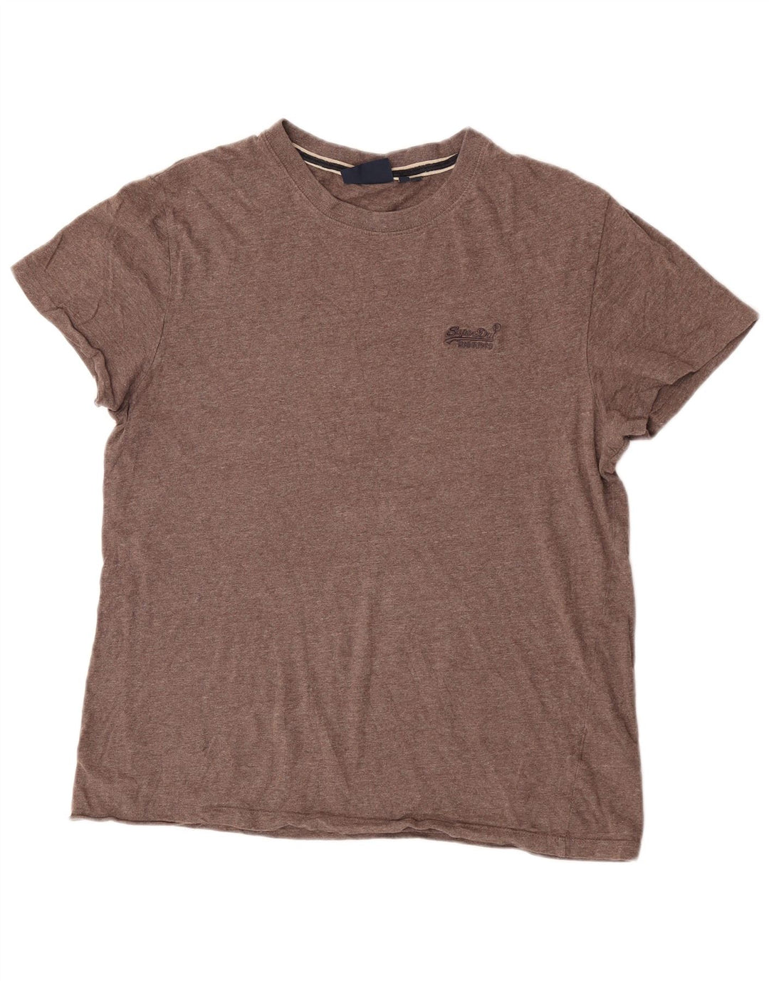 Superdry Mens T-Shirt Top XL Brown Cotton