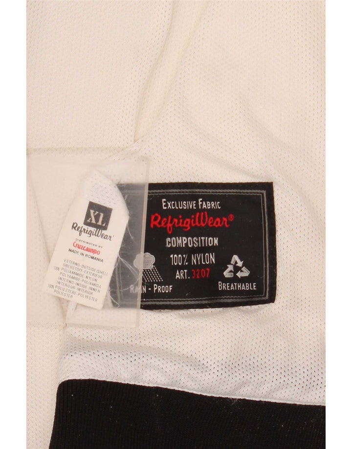 Refrigiwear Mens Bomber Jacket UK 42 XL Off White Colourblock Nylon