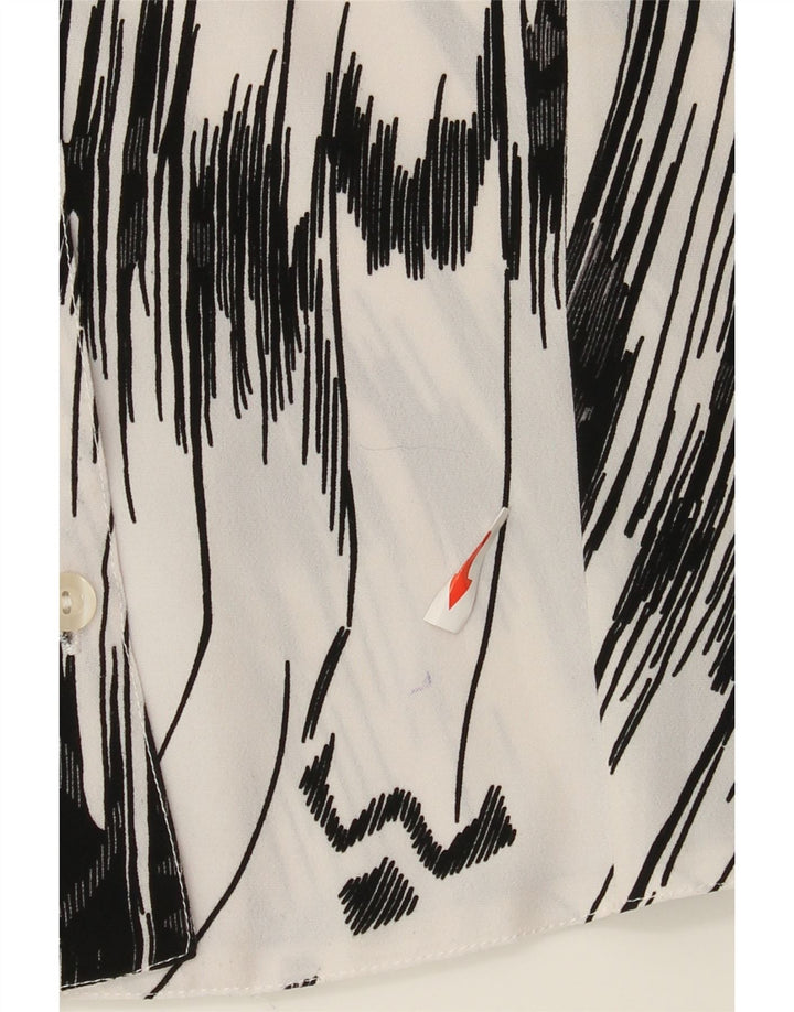 Vintage Womens 3/4 Sleeve Shirt Blouse IT 42 Medium White Striped Polyester