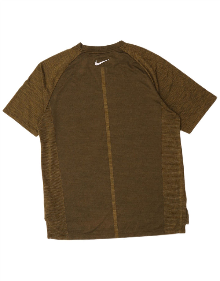 Nike Mens Dri Fit T-Shirt Top Medium Khaki Flecked Polyester