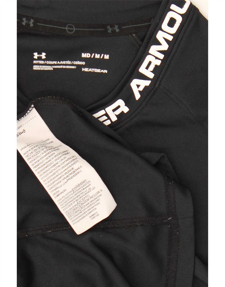 Under Armour Mens Heat Gear Graphic T-Shirt Top Medium Black Polyester