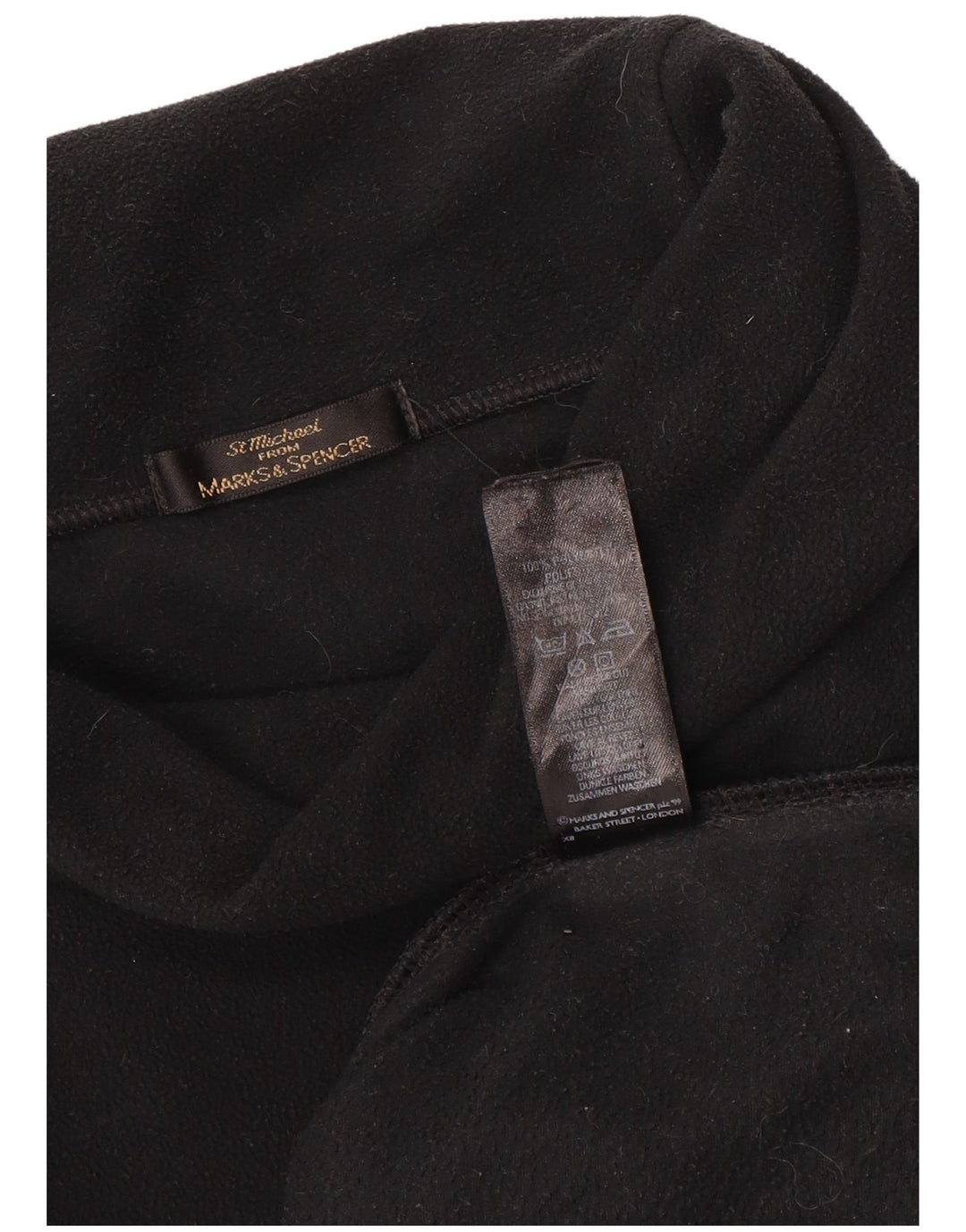 Marks & Spencer Womens Oversized Fleece Jumper UK 18 XL Black Polyester