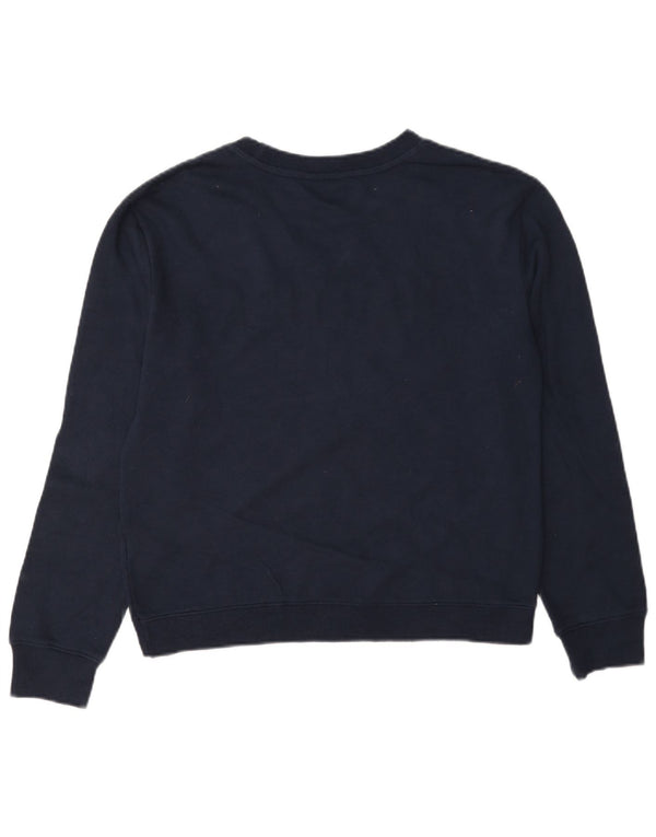 Nautica Womens Graphic Oversized Sweatshirt Jumper UK 10 Small Navy Blue