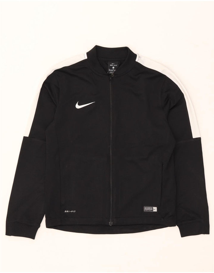 Nike Boys Dri Fit Tracksuit Top Jacket 10-11 Years Medium Black Colourblock