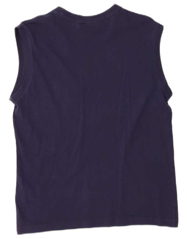 FILA Womens Graphic Vest Top UK 16 Large Navy Blue Cotton