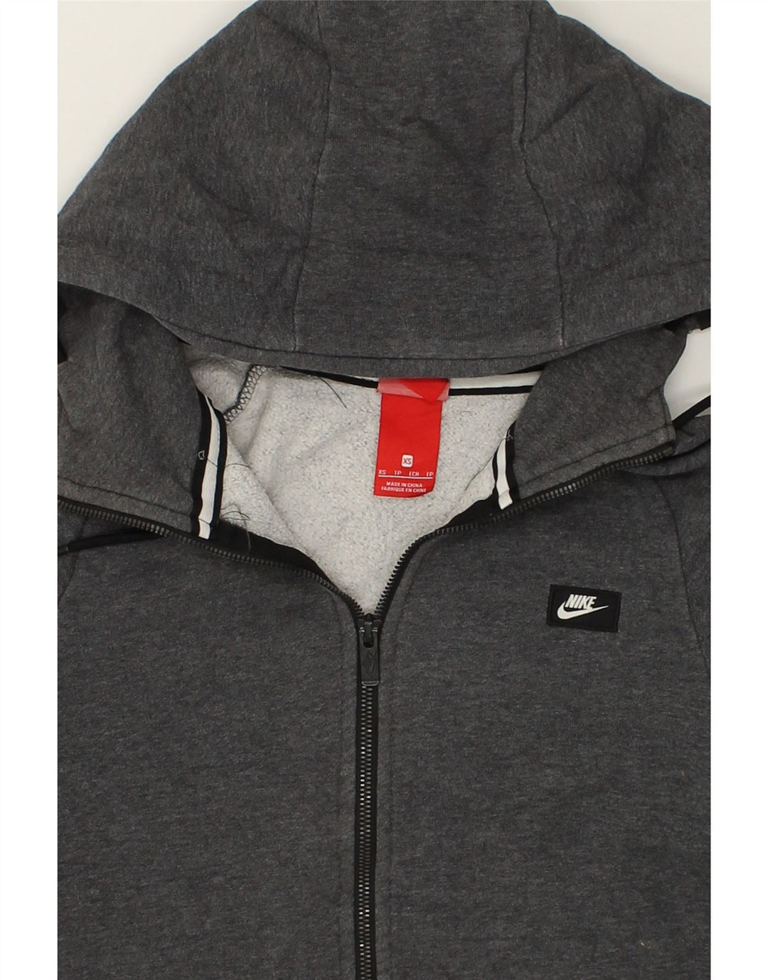 NIKE Mens Graphic Zip Hoodie Sweater XS Grey Cotton | Vintage Nike | Thrift | Second-Hand Nike | Used Clothing | Messina Hembry 
