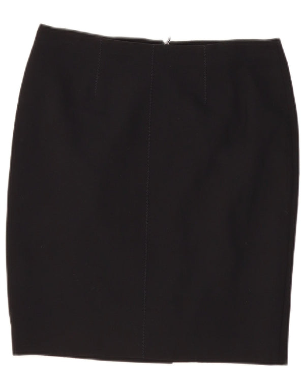 VINTAGE Womens Pencil Skirt UK 10 Small W29  Black Polyester