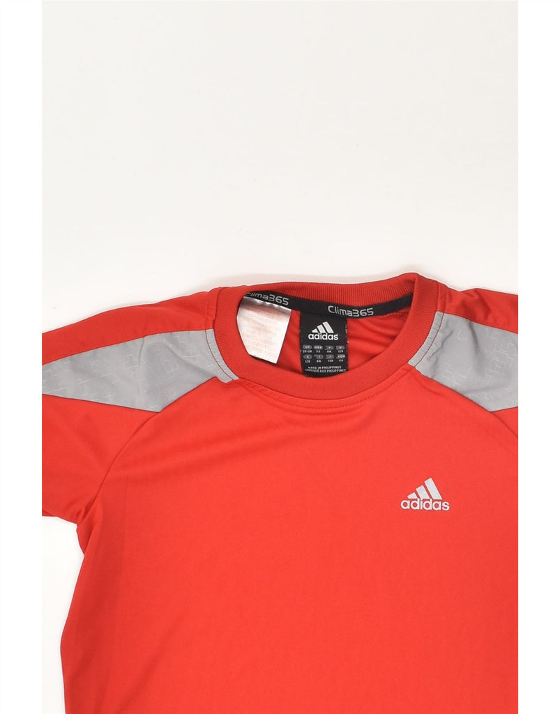 ADIDAS Boys T-Shirt Top UK 26/28 7-8 Years Red Polyester | Vintage Adidas | Thrift | Second-Hand Adidas | Used Clothing | Messina Hembry 