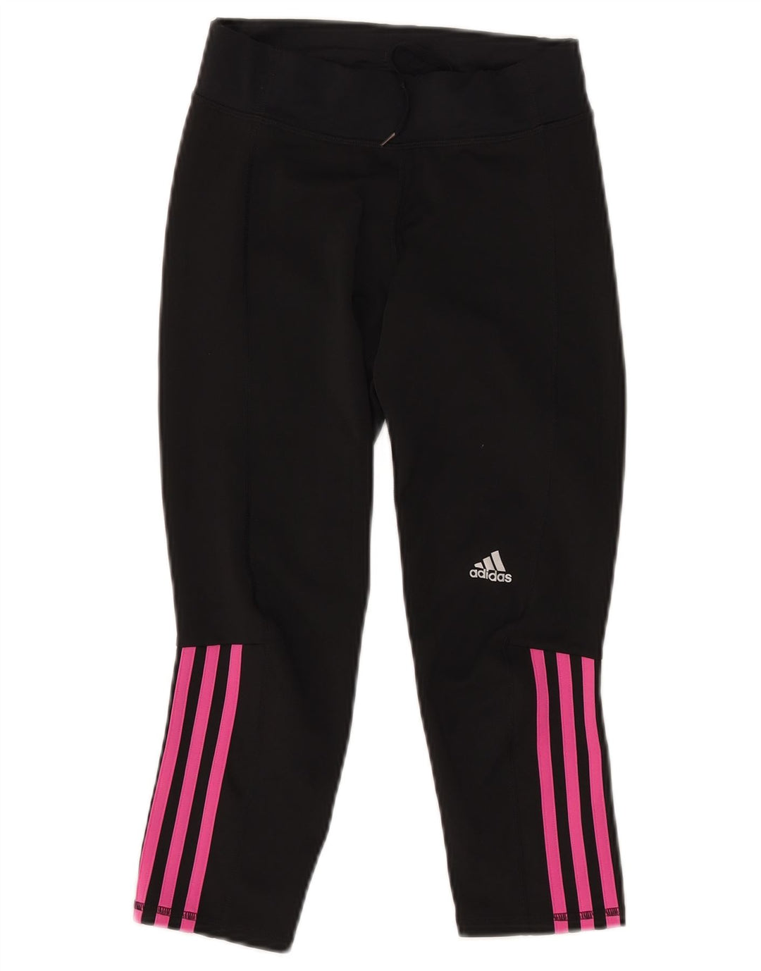 ADIDAS Womens Capri Leggings UK 4/6 XS  Black Polyester