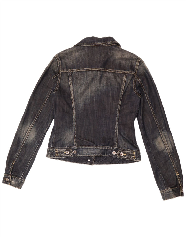 Benetton Womens Denim Jacket UK 12 Medium Navy Blue