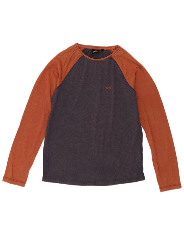 Animal Mens Top Long Sleeve XS Navy Blue Colourblock Cotton