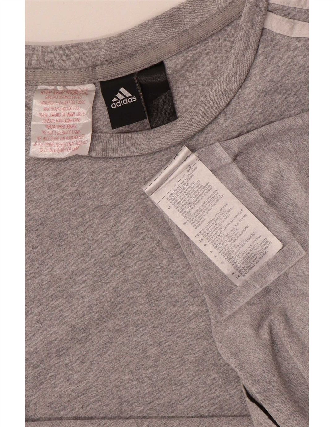 Adidas Mens T-Shirt Top XS Grey Cotton