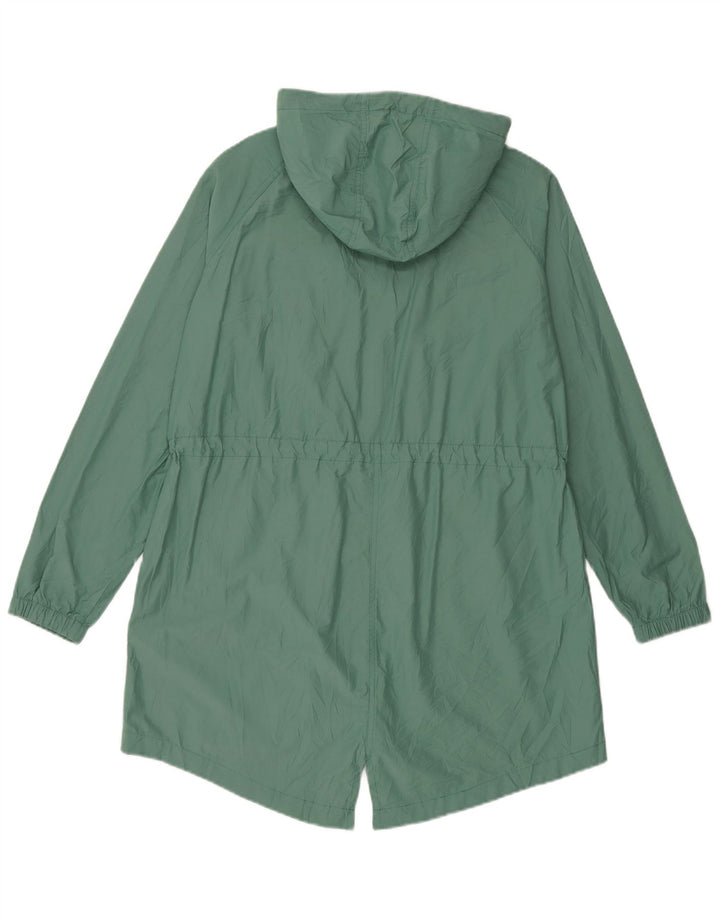 Fat Face Womens Hooded Parka Jacket UK 14 Large  Green Cotton