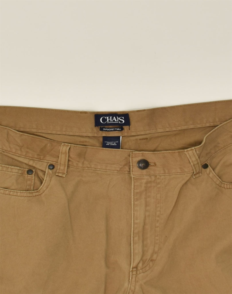 CHAPS Mens Straight Casual Trousers W38 L30 Brown Cotton | Vintage Chaps | Thrift | Second-Hand Chaps | Used Clothing | Messina Hembry 