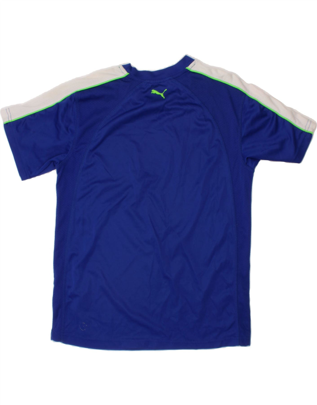 PUMA Boys Graphic T-Shirt Top 12-13 Years Navy Blue Colourblock Polyester Vintage Puma and Second-Hand Puma from Messina Hembry 