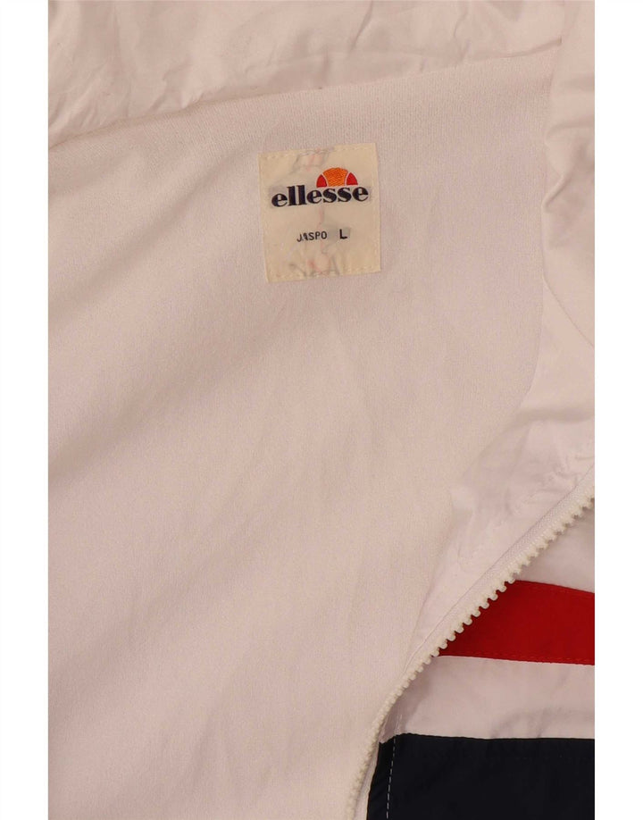 Ellesse Mens Graphic Tracksuit Top Jacket Large White Colourblock
