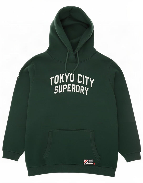 Superdry Mens Graphic Loose Fit Hoodie Jumper Medium Green Cotton