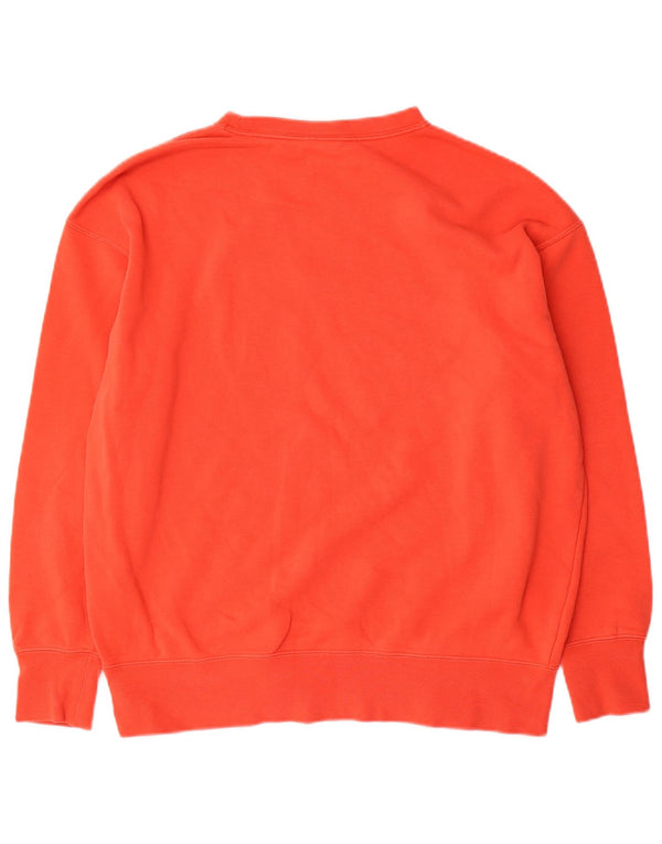 Nike Womens Graphic Oversized Sweatshirt Jumper UK 6 XS Orange Cotton