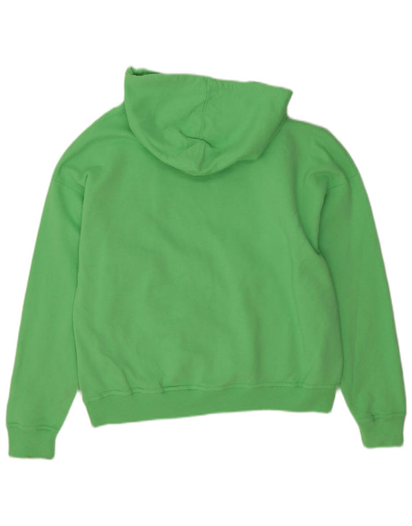 CHAMPION Mens Graphic Hoodie Jumper Large Green Cotton