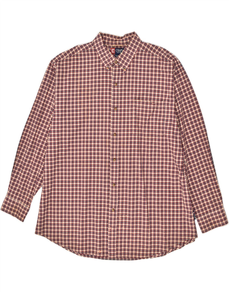 CHAPS Mens Shirt 2XL Red Check Cotton | Vintage Chaps | Thrift | Second-Hand Chaps | Used Clothing | Messina Hembry 