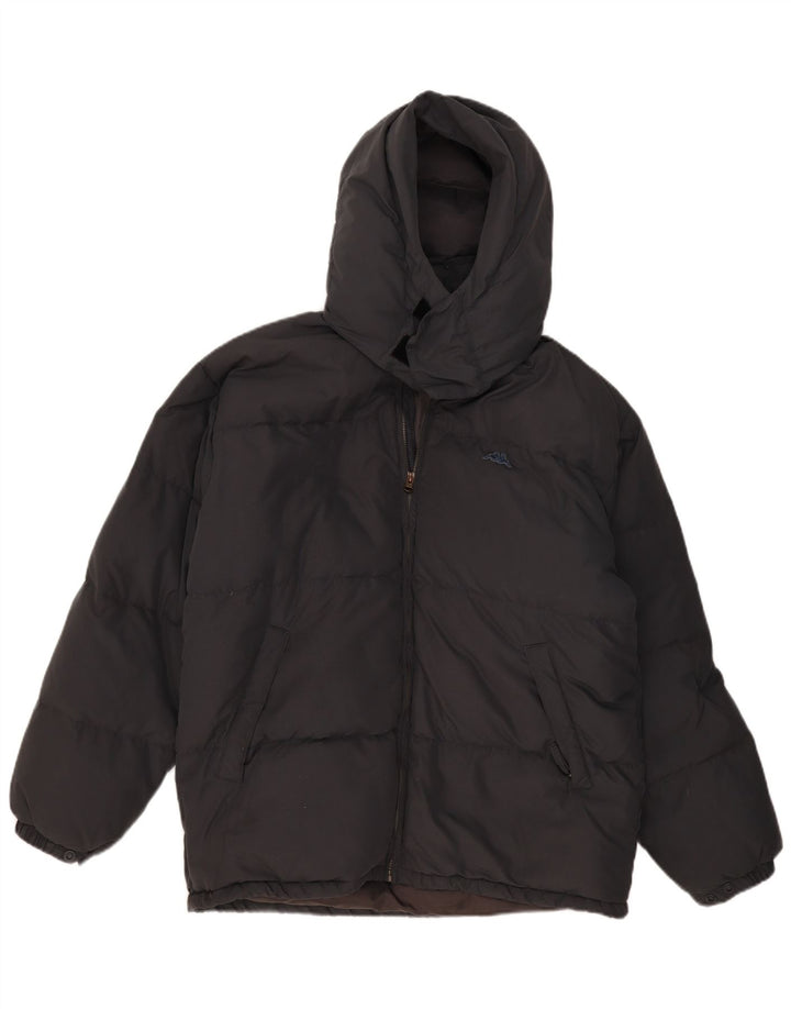 Kappa Mens Hooded Padded Jacket UK 38 Medium Grey Polyester
