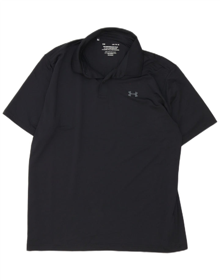 Under Armour Mens Heat Gear Polo Shirt Large Black Polyester
