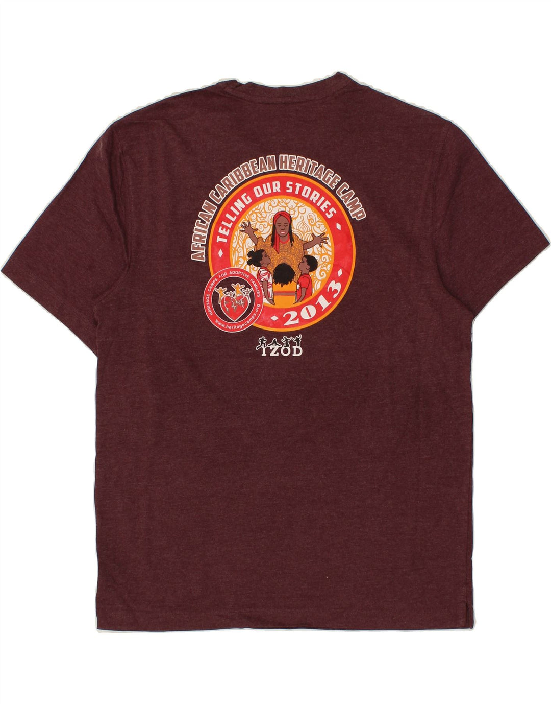 IZOD Mens Graphic T-Shirt Top Small Burgundy Cotton Vintage Izod and Second-Hand Izod from Messina Hembry 