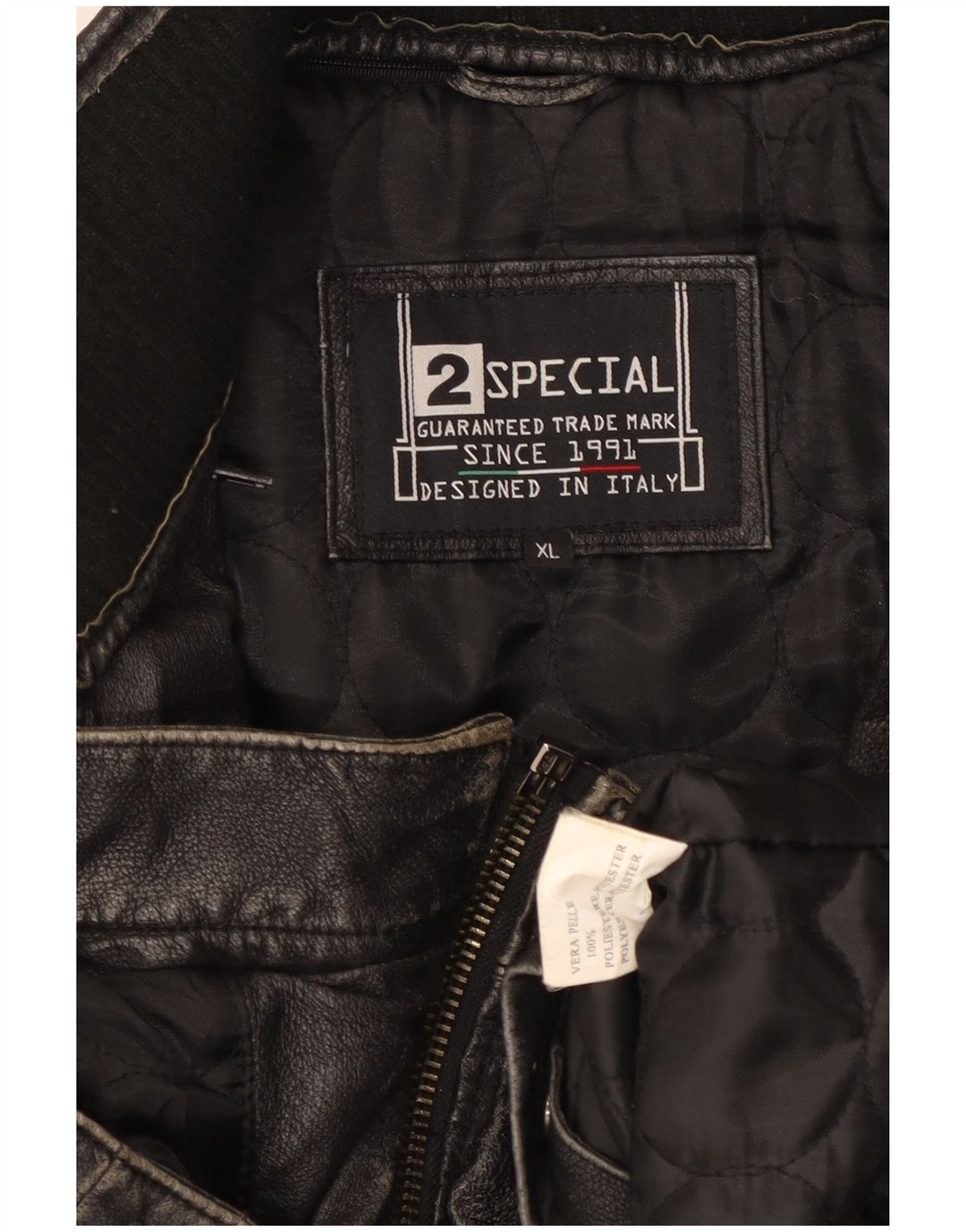Vintage Mens Biker Leather Jacket UK 42 XL Black Leather