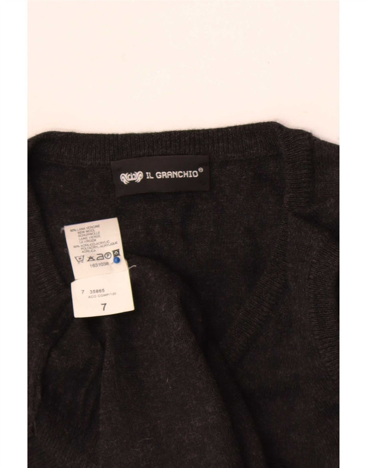 Il Granchio Mens Vest Tank Top Large Grey Virgin Wool
