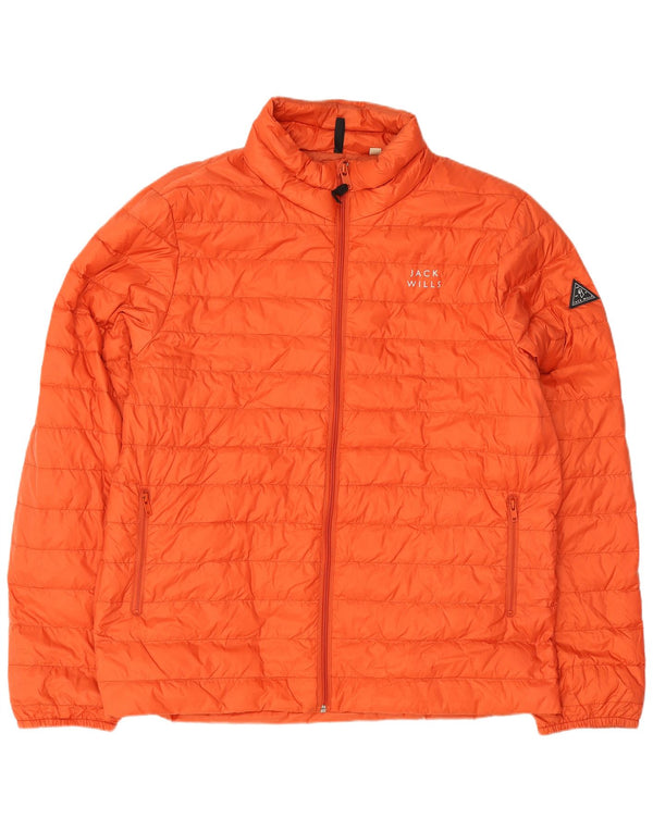 Jack Wills Mens Padded Jacket UK 44 2XL Orange Polyamide