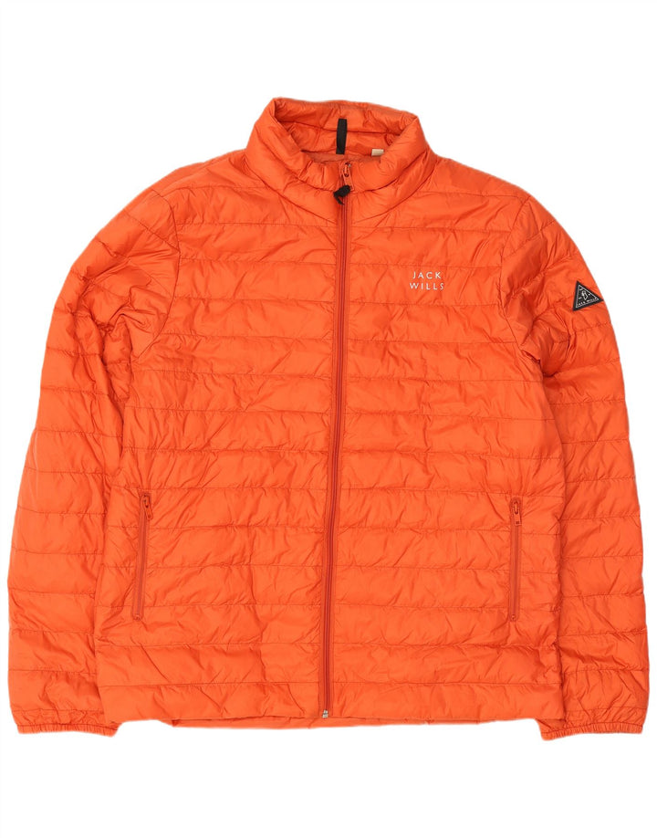 Jack Wills Mens Padded Jacket UK 44 2XL Orange Polyamide