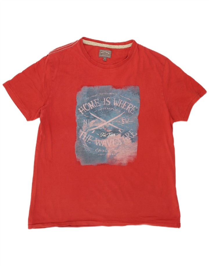 Fat Face Mens Graphic T-Shirt Top Medium Red Cotton