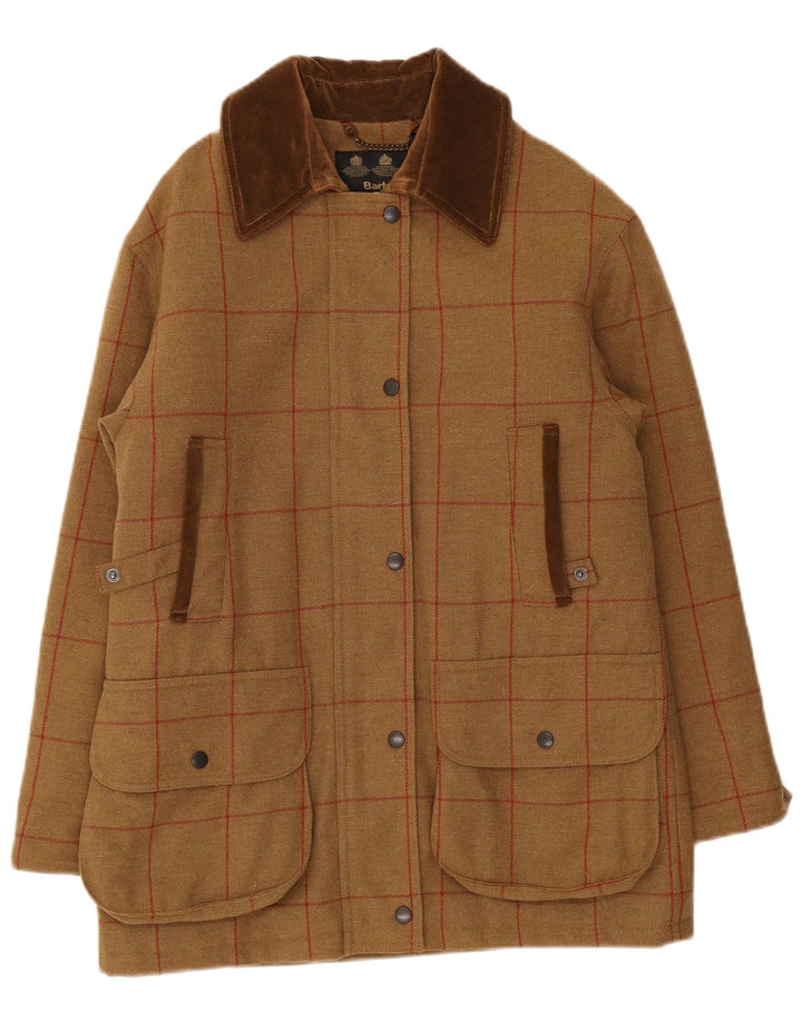 Barbour Womens Oversized Overcoat UK 10 Small Beige Check