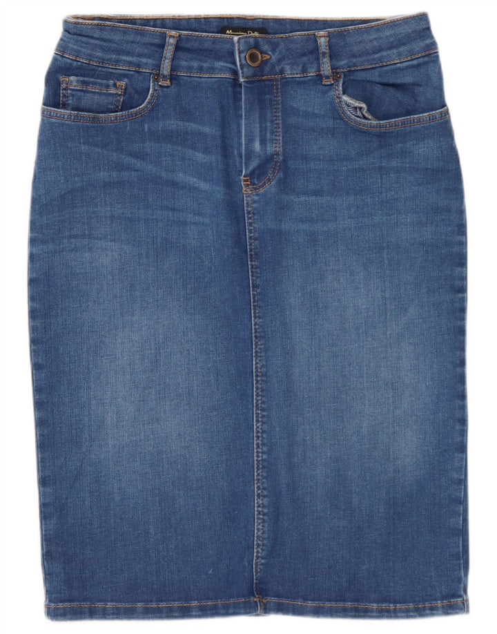 Massimo Dutti Womens Denim Skirt EU 38 Small W28 Blue
