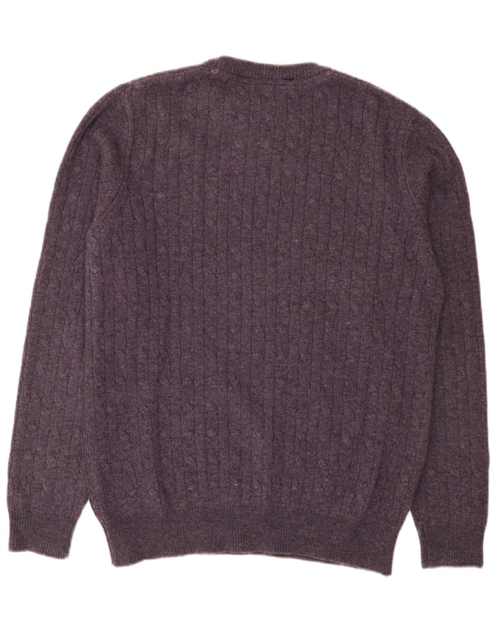 Crew Clothing Mens Neck Jumper Sweater Large Purple Lambswool