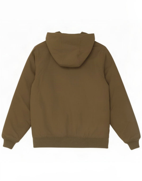 Carhartt Mens Hooded Bomber Jacket UK 36 Small Khaki Nylon