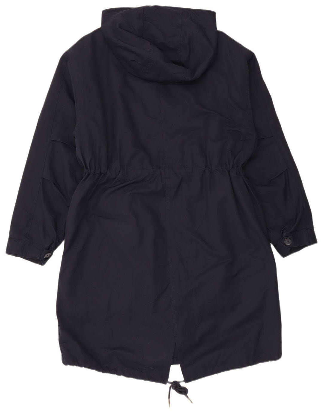 Marks & Spencer Womens Hooded Parka Jacket UK 12 Medium Navy Blue Polyester