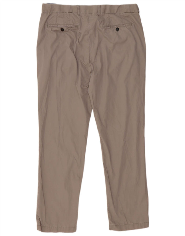 Marks & Spencer Mens Blue Harbour Straight Chino Trousers W38 L31 Grey