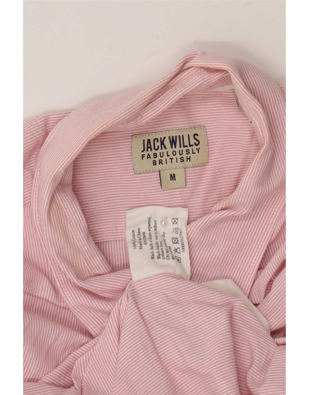Jack Wills Mens Shirt Medium Pink Pinstripe Cotton