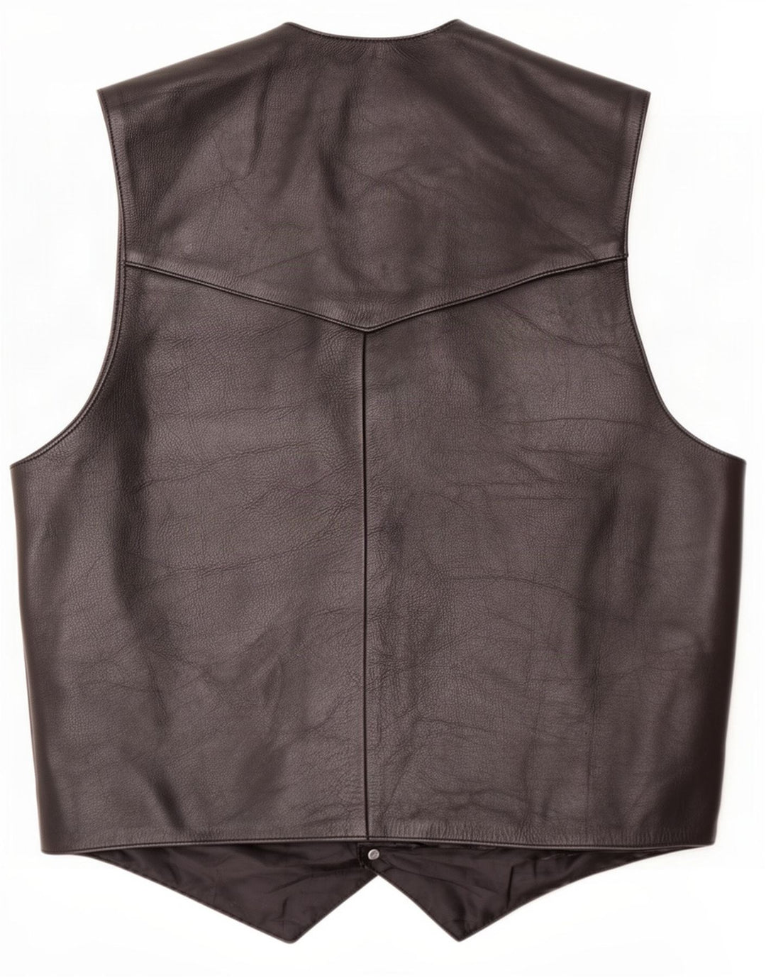 Vintage Mens Leather Waistcoat 2XL Black