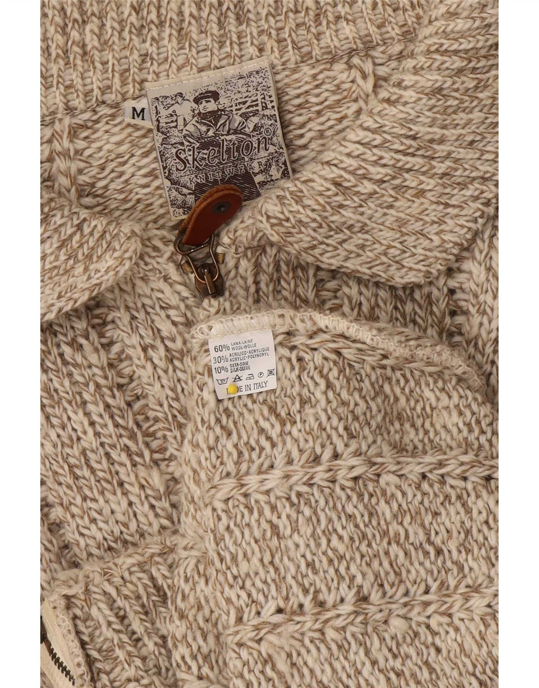 Vintage Womens Cardigan Sweater UK 14 Medium Brown Flecked Wool