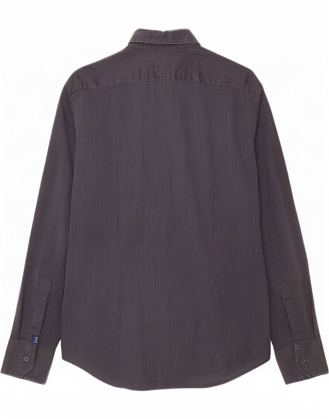 Trussardi Jeans Mens Shirt Medium Grey Pinstripe Cotton